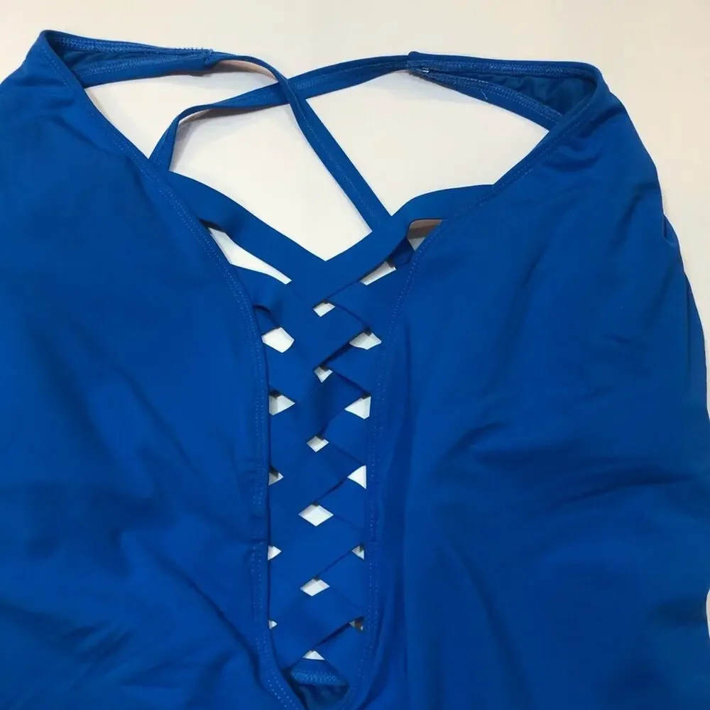 BLEU ROD BEATTIE Basketweave blue swim  One Piece